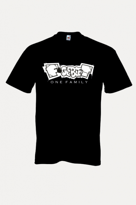T-Shirt- F-Gebiet schwarz mit weißem Druck